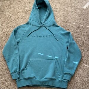Vitality Teal Embossed Logo Hoodie